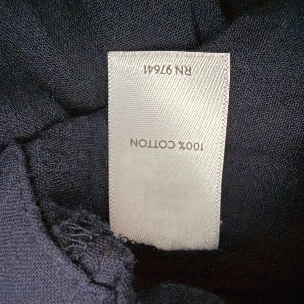 J. Jill Navy Blue Gauze Button Front Duster Maxi Shirt Dress M Coastal Nautical - Picture 7 of 8